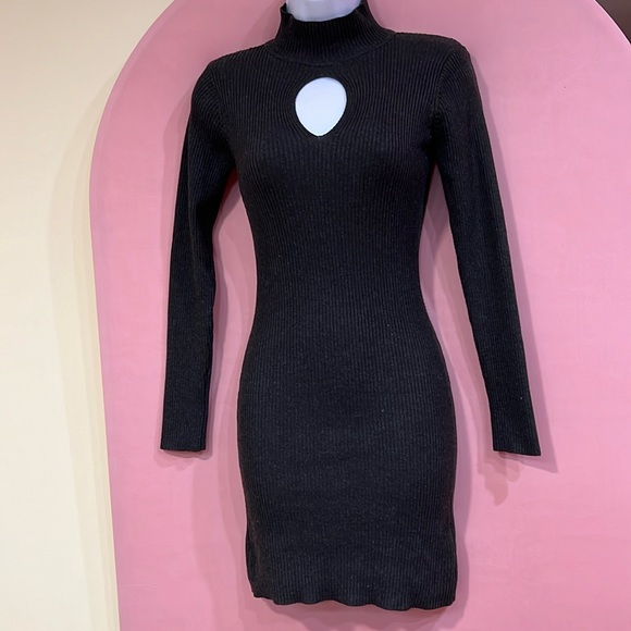 ROMA COLLECTION DARK GREY MINI DRESS SIZE M - Picture 1 of 10